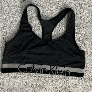 Black and grey sports bra